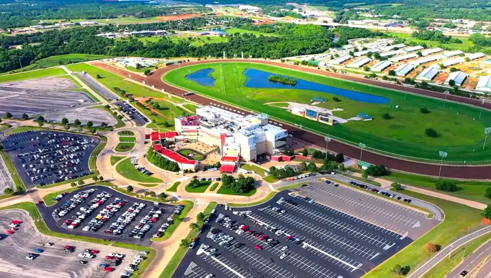 Aerial view of Remington Park's grounds in Oklahoma City Aerial view of Remington Park's grounds in Oklahoma City