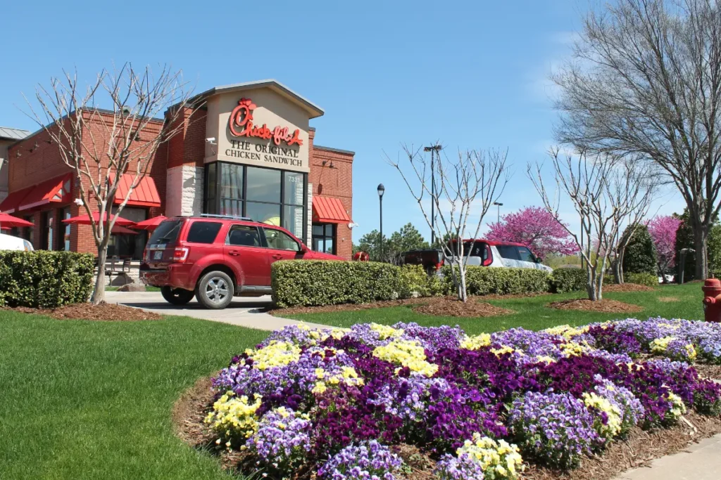 Chick-fil-A commercial landscaping in OKC by Willis 1