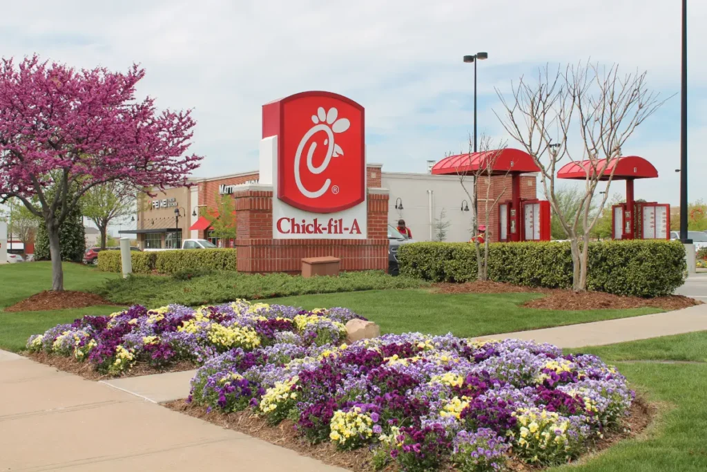 Chick-fil-A commercial landscaping in OKC by Willis 14