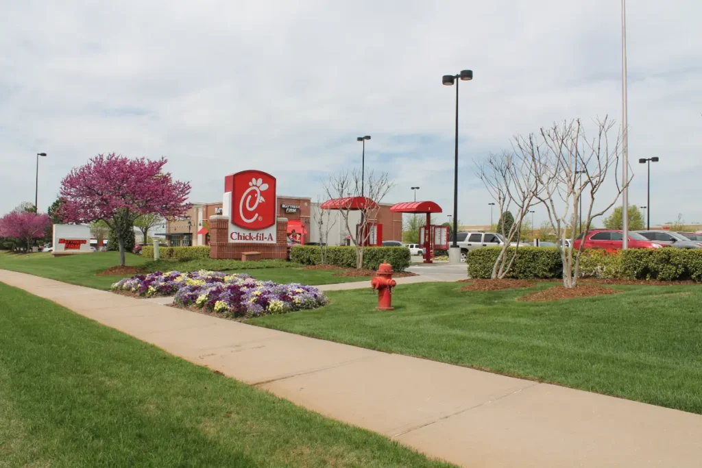 Chick-fil-A commercial landscaping in OKC by Willis 16