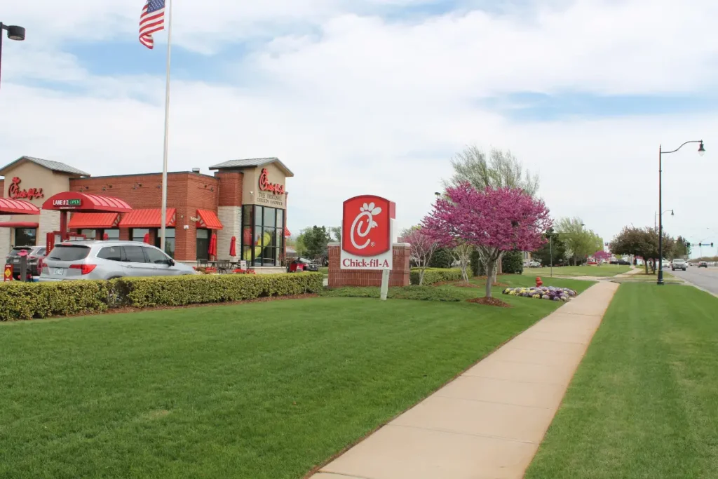 Chick-fil-A commercial landscaping in OKC by Willis 20