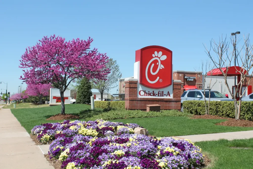 Chick-fil-A commercial landscaping in OKC by Willis 3