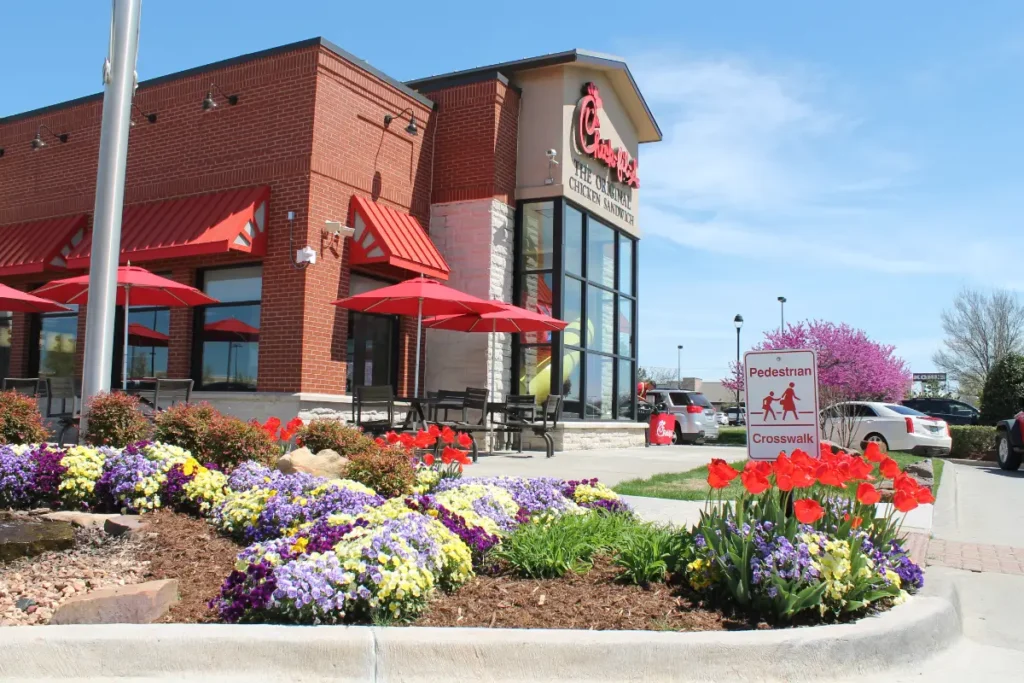 Chick-fil-A commercial landscaping in OKC by Willis 6