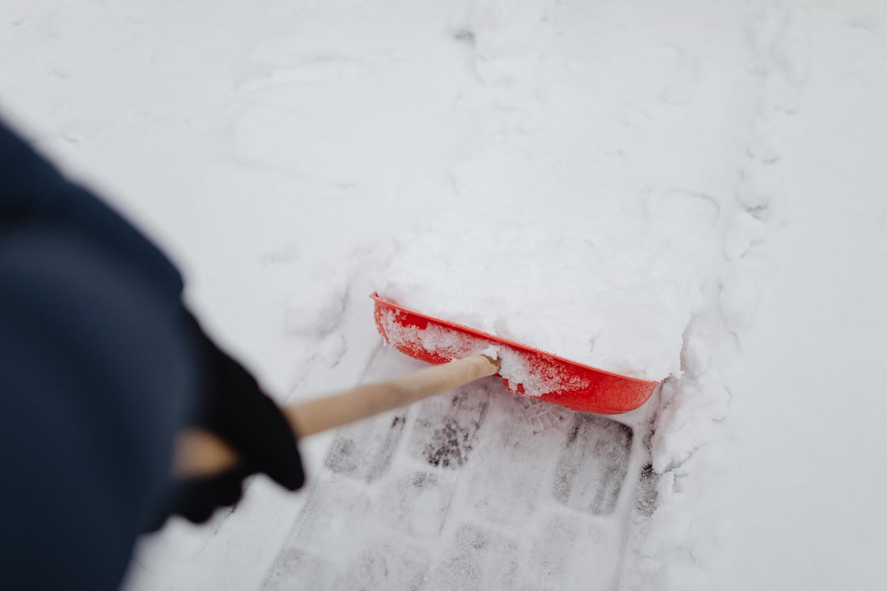 Snow shoveling close-up Snow shoveling close-up