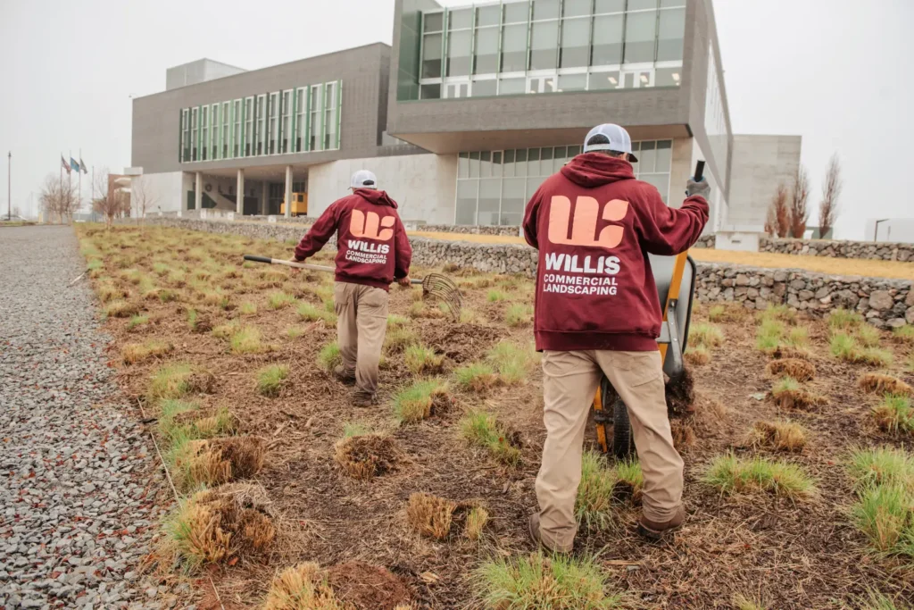 Willis Commercial Landscaping mulching Dolese Support Services Center OKC